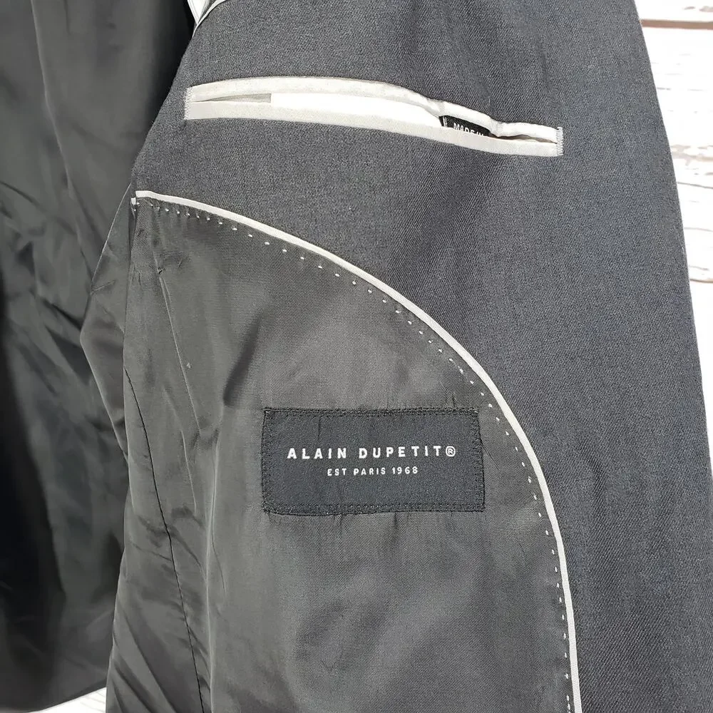 Alain Dupetit Men's Charcoal 2 Button Sportscoat Blazer Jacket Size 50R